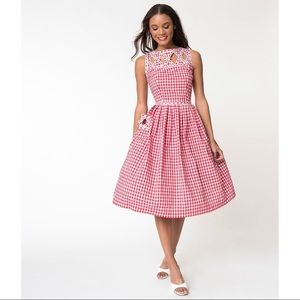 Unique Vintage Lakewood dress - red gingham